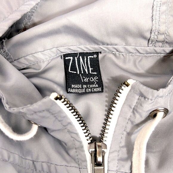 Zine Gray Bomber Jacket Fit Windbreaker - Picture 5 of 11